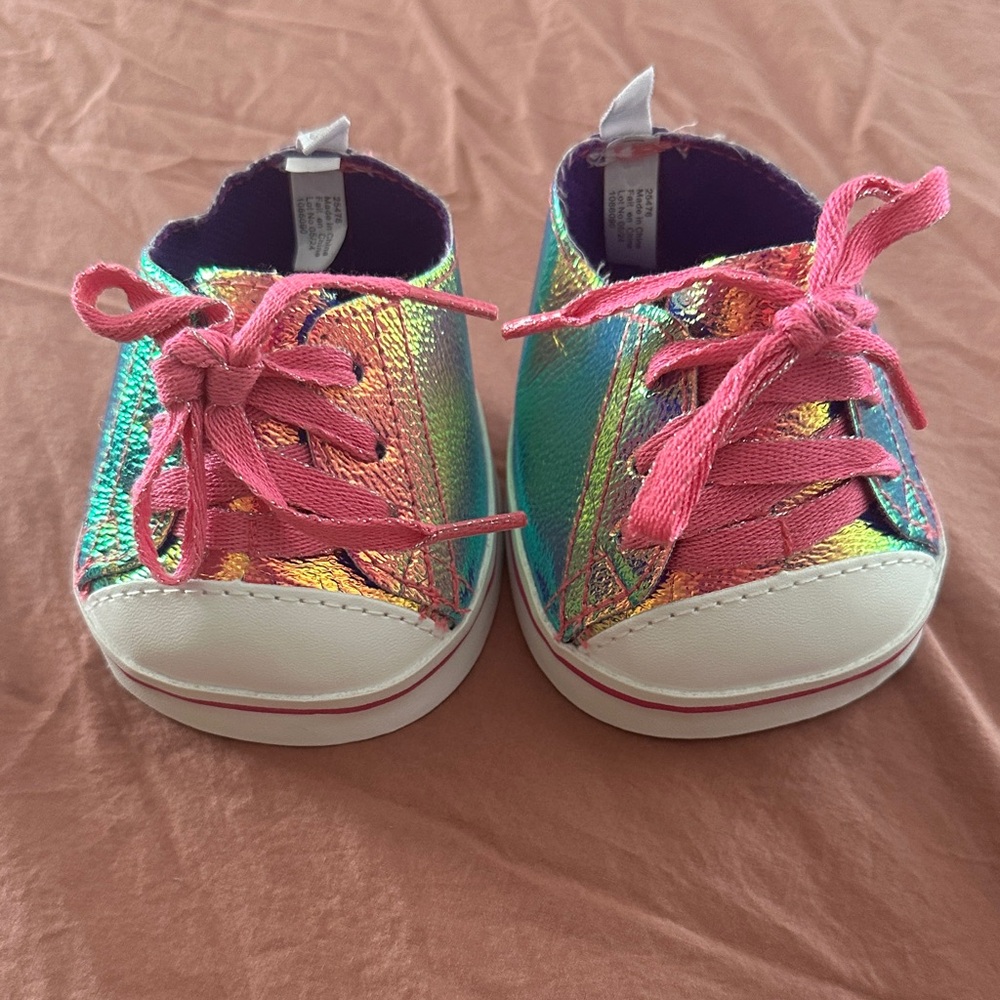 Rainbow Build A Bear Sneakers with Roller Skate Attachment
